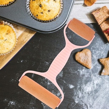 WYGODNY WAŁEK DO CIASTA Z PODWÓJNYM ZAKOŃCZENIEM NARZĘDZIE KUCHENNE