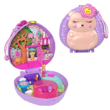 ZESTAW KOMPAKTOWY POLLY POCKET KAWIARENKA JEŻYKA TOREBKA + 2LALKI I DODATKI