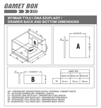 GAMET BOX2 металлический ящик, низкий, В=100мм, антрацит, длина: 500мм