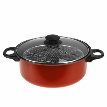 КАСТРЮЛЯ ДЛЯ ЖАРКИ КАРТОФЕЛЯ ФРИ РЫБА КУРИЦА ПОНЧИКИ СИТНО ФРИТЮРНИЦА + КОРЗИНА