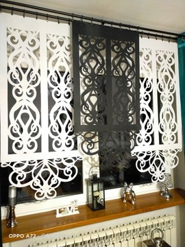 Простое декоративное ажурное панно для окон Вертикальная декоративная штора 60 х 130