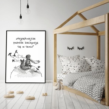 Plakat Mały Książę cytat Najpiękniejsze podróże zaczynają się w sercu 50x70