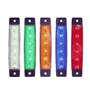 10X LAMPY SVĚTLA KONTURA 6 LED 12V 24V