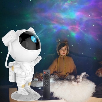 PROJEKTOR GWIAZD DLA DZIECI LAMPKA NOCNA LED DO POKOJU ASTRONAUTA PILOT 3w1