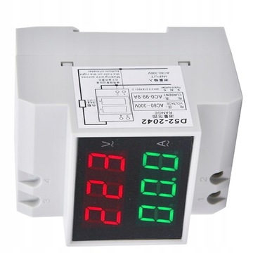 Метр Вольтметр Амперметр 2IN1 AC80-300V DIN
