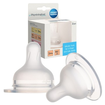 CANPOL BABIES SMOCZEK SILIKONOWY DO BUTELKI S-SHAPE M WOLNY 2 SZT. 3m+