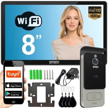 Wideodomofon CYFROWY 5TECH TWIN Wi-Fi Virgo One 82228C Czytnik 2-ŻYŁOWY