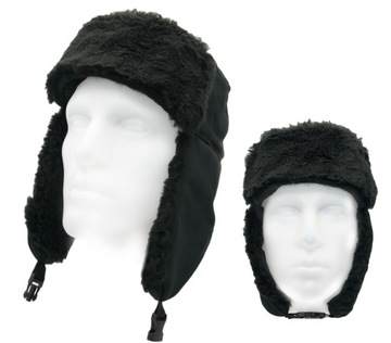 Wojskowa Czapka Uszanka, Futrzaka Czarna Black XL