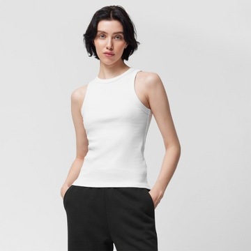 Женский базовый топ в полоску - белый