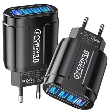 SZYBKA ŁADOWARKA KOSTKA DO TELEFONU 4 USB SZYBKIE ŁADOWANIE TELEFON MOCNA