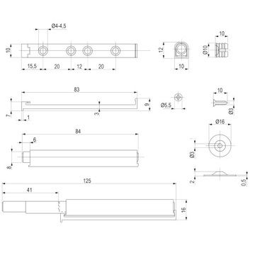 Бампер Tip-on push to open. Механизм открывания фасадов без ручки.