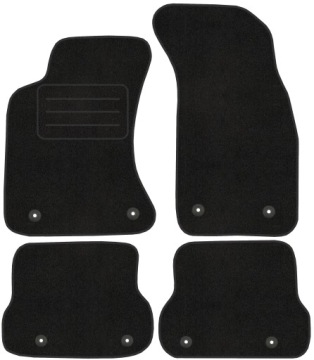 Velurové koberce Lux pro Audi A4 B5 (1994-2001) Černé, Komplet Stopky