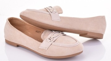 MOKASYNY DAMSKIE ZAMSZOWE KLASYCZNE ELGANCKIE BUTY MIĘCIUTKIE