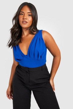 DC36121 *BOOHOO KOBALTOWE BODY DAMSKIE MARSZCZENIA PLUS SIZE 7XL