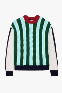 ZARA STUDIO MĘSKI SWETER W PASKI L BAWEŁNA LEN