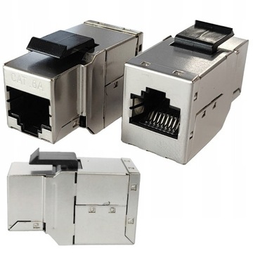 Łącznik kat.6A FTP STP beczka keystone RJ45