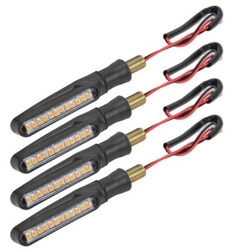 4шт мотоциклетные светодиодные указатели поворота дневные ходовые огни течет