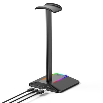 НОВАЯ ПОДСТАВКА ДЛЯ НАУШНИКОВ BEE GAMING USB-концентратор со светодиодной подсветкой RGB