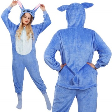 STITCH PIŻAMA KIGURUMI M KOMBINEZON DRES PRZEBRANIE ONESIE JEDNOCZĘŚCIOWA