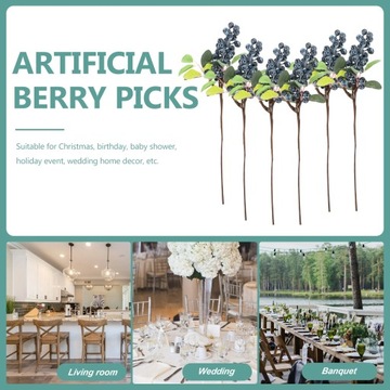 ИСКУССТВЕННЫЕ ВЕТКИ ВАЗА ЛОЖНЫЕ ЯГОДЫ 5 ШТ.