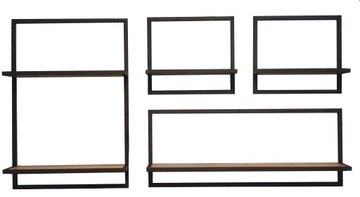 PÓŁKA ŚCIENNA LOFT W RAMIE ZESTAW dąb artisan