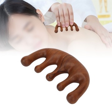 DREWNIANA GRZEBIEŃ DO MASAŻU GŁOWY SANDAŁOWE GUA SHA