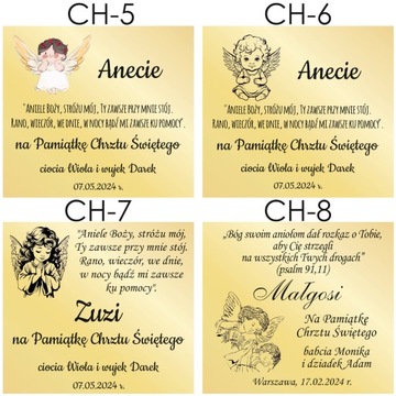 Pamiątka Chrztu Świętego Prezent na Chrzest Aniołek Naszyjnik + DEDYKACJA