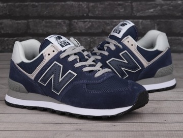 Buty sneakersy męskie sportowe New Balance GRANATOWY BIAŁY SZARY SKÓRA