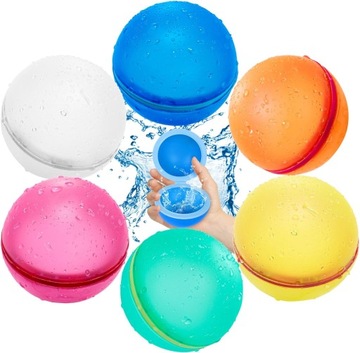 BOMBY MAGNETYCZNE BALONY WODNE WIELORAZOWE SAMOZAMYKAJĄCE 12 SZT