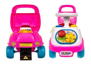 Pchacz Jeździk Chodzik Autko 3w1 Deluxe Duży Grający Samochód Dźwięki