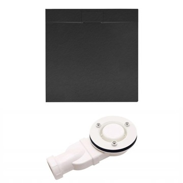 ДУШЕВОЙ ПОДДОН КВАДРАТНЫЙ КАМЕНЬ SLIM MIKO ЧЕРНЫЙ 90x90 CM