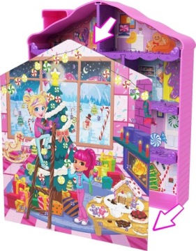 АДВЕНТ-КАЛЕНДАРЬ POLLY POCKET 25 СЮРПРИЗОВ + 2 МИКРОКУКЛЫ + ДОМ