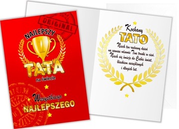 KARTKA KARNET urodziny mamy laurka dla taty DZIEŃ MATKI I OJCA puchar taty
