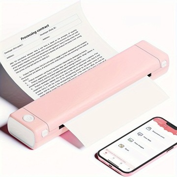 Phomemo M08F A4 Portable Thermal Printer, Pink BT Wireless Printer,