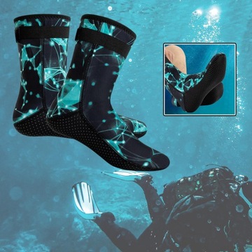 Skarpety neoprenowe 3 mm Antypoślizgowe botki dla rozmiaru XXL Zielony