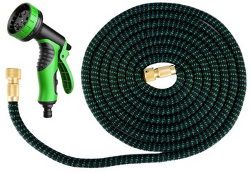 ГИБКИЙ САДОВЫЙ ШЛАНГ 15м + СОЕДИНИТЕЛИ + ПИСТОЛЕТ Премиум-ручка