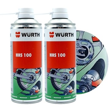 WURTH Smar do Łańcucha Rowerowego Motocyklowego DRYLUBE z PTFE Zestaw 2szt