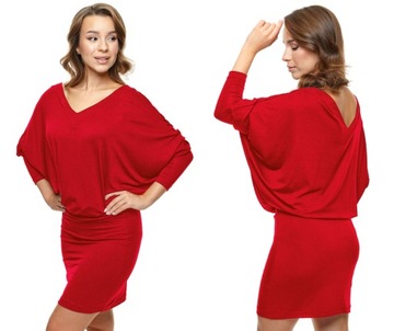 Sukienka nietoperz dzianinowa oversize, S/M