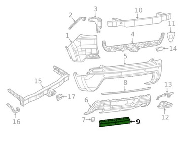 DRŽÁK NÁRAZNÍKU ZADNÍ JEEP CHEROKEE KL 2019-