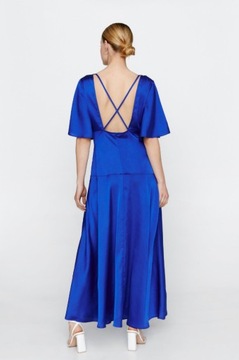 NASTY GAL GRANATOWA SATYNOWA SUKIENKA MAXI 38 OFU