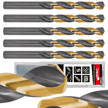 5SZTUK WIERTEŁ DO METALU HSS 11.00MM ZESTAW WIERTŁA CZARNO-ZŁOTE