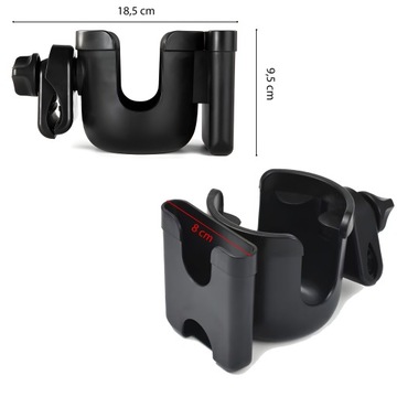 ДЕРЖАТЕЛЬ НА ТЕЛЕЖКЕ 2В1 ДЛЯ БУТЫЛКИ, КРУЖКИ, ТЕЛЕФОНА, БУТЫЛКИ ДЛЯ НАПИТКОВ, УНИВЕРСАЛЬНЫЙ