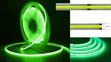 Неоновая светодиодная лента COB 12В ЗЕЛЕНАЯ 1м Однородная