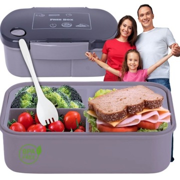 ŚNIADANIÓWKA LUNCHBOX pojemnik szary na kanap