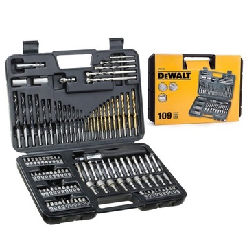 ZESTAW WIERTEŁ I BITÓW DEWALT DO DREWNA BETONU METALU 109 ELEMENTÓW