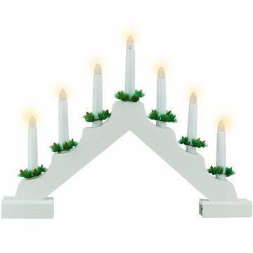 ŚWIECZNIK ADWENTOWY ŚWIECE 7 LED ŚWIĘTA NA BATERIE