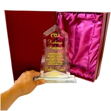 ROCZNICA ŚLUBU 1-99 JUBILEUSZ PREZENT GRAWER STATUETKA DUŻA 26 CM Z ETUI