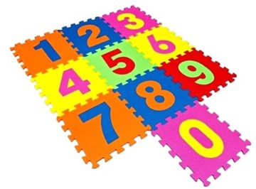 КОВРИК ПЕННЫЙ БОЛЬШОЙ ПАЗЛ 10 шт ЦИФРЫ 30х30