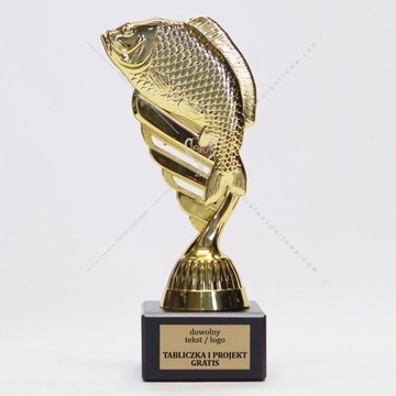 statuetka RYBA WĘDKARSTWO 16cm + grawerka GRATIS