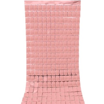 KURTYNA DEKORACYJNA ROSE GOLD ZASŁONA IMPREZOWA CEKINOWA URODZINY